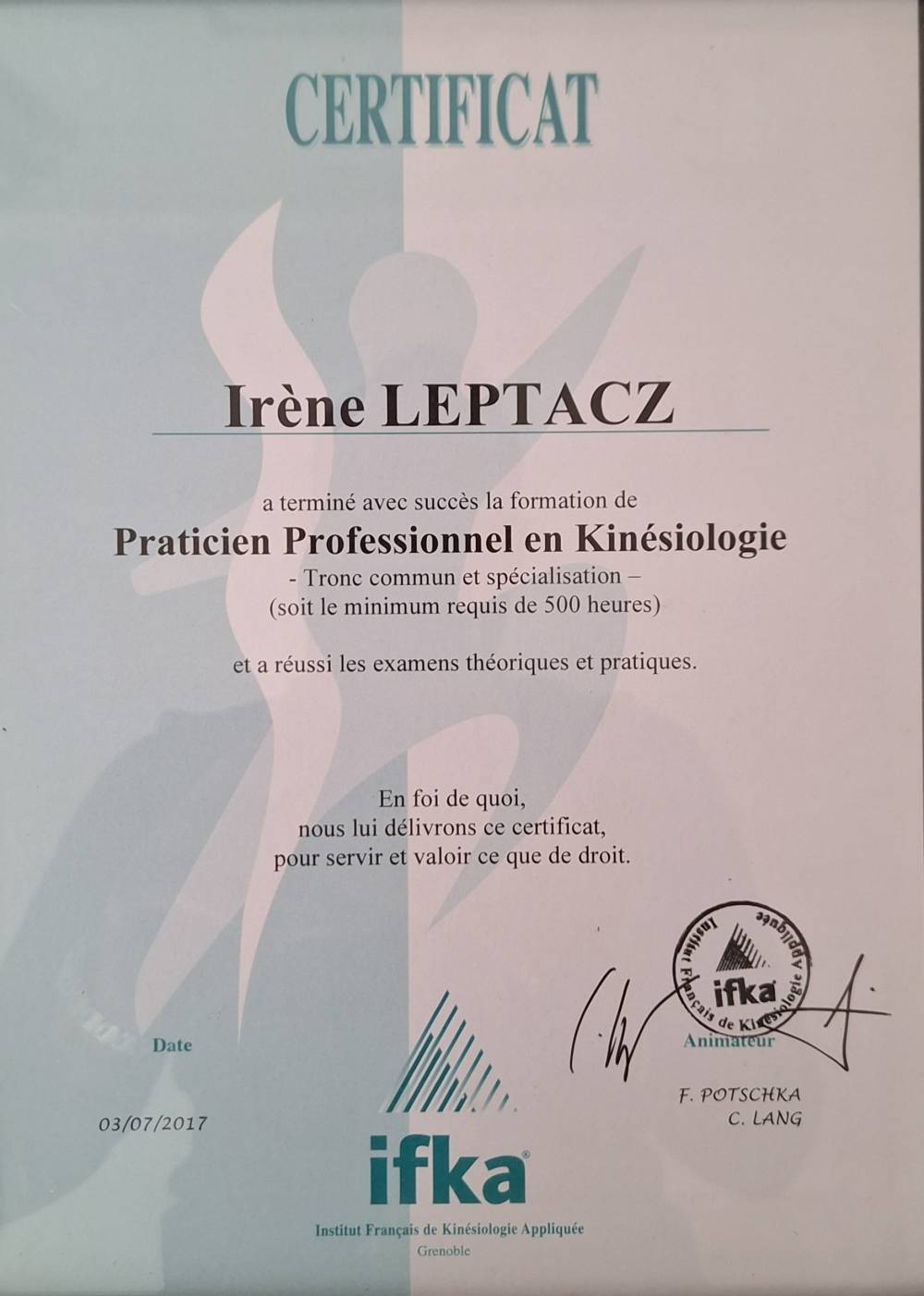 diplome praticien
